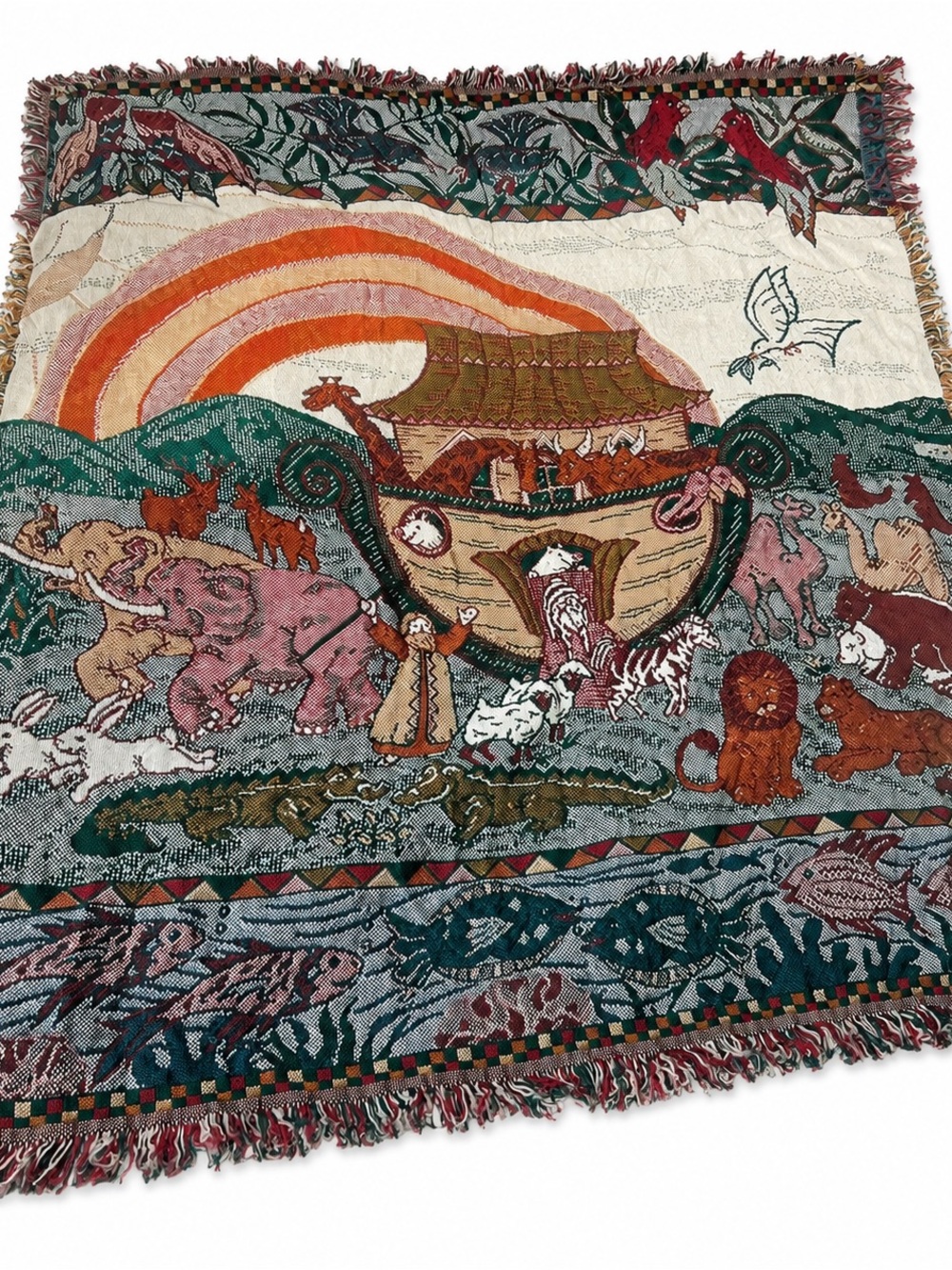 Noah's Ark Woven Throw Blanket in Multicolor